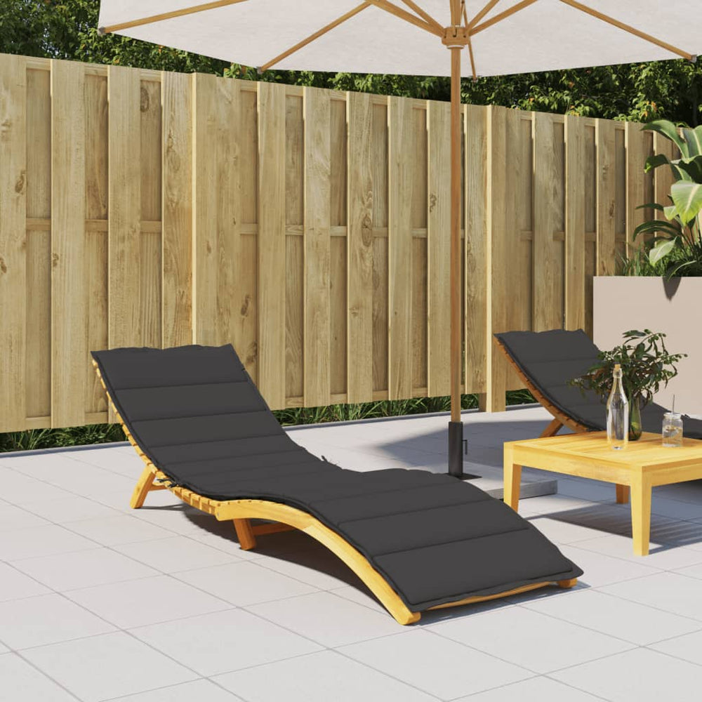 Vidaxl lounger cushion 200x70x3 cm oxford fabric black