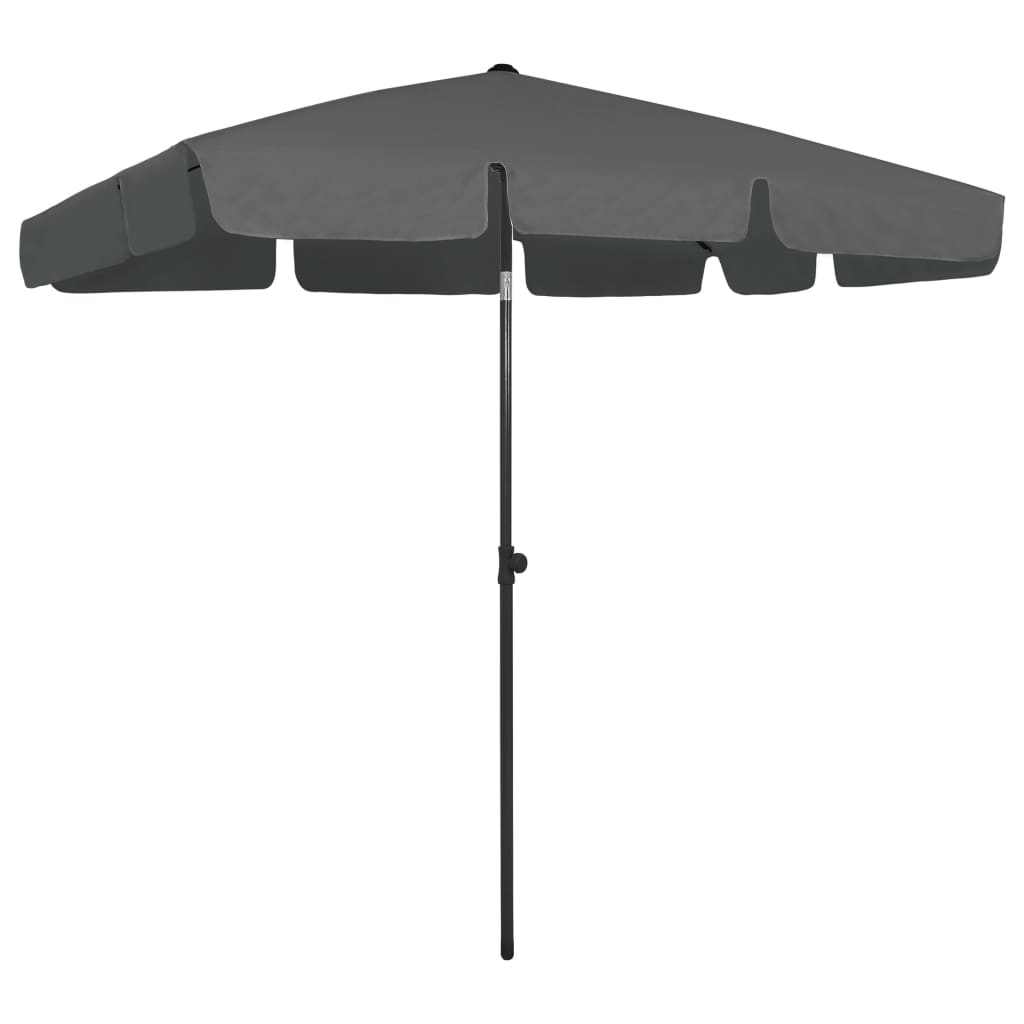 VIDAXL Strandparasol 200x125 cm Anthrazit -ausgelöst