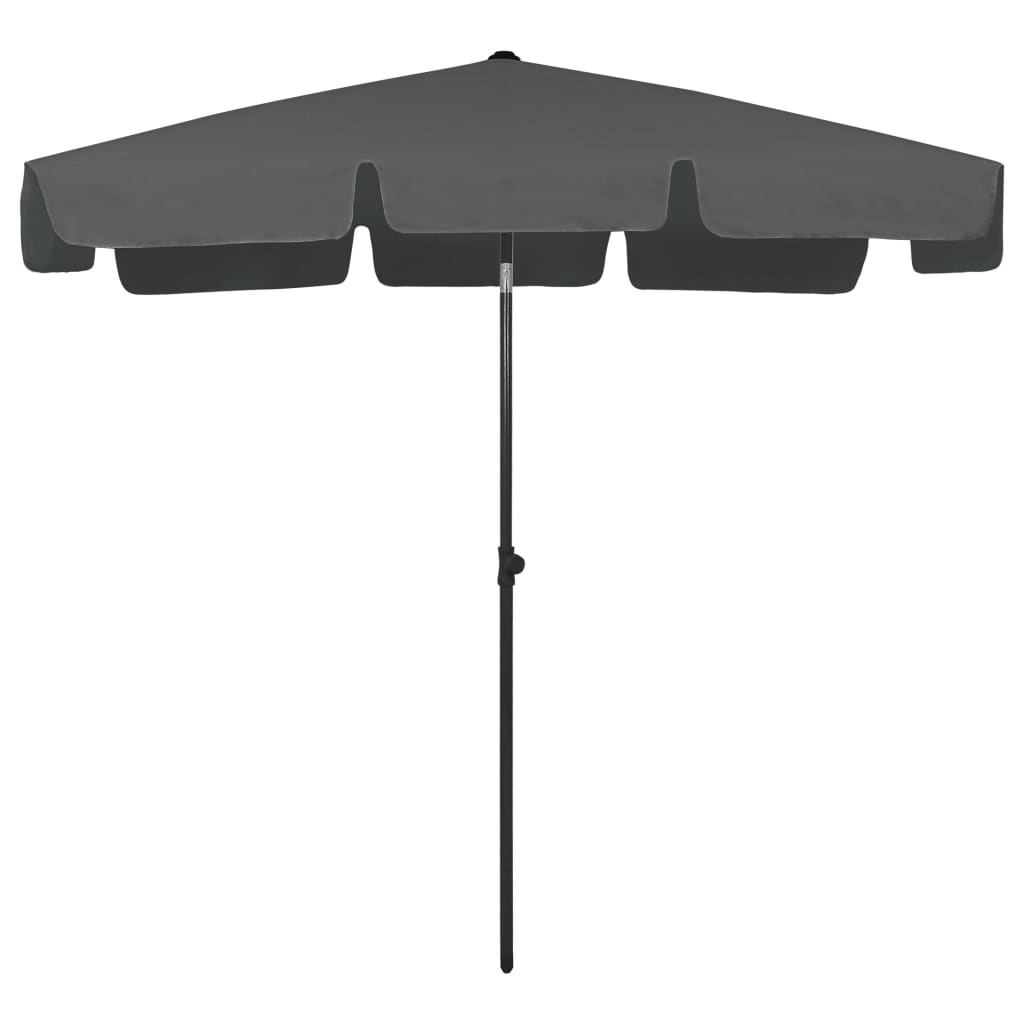 VIDAXL Strandparasol 200x125 cm Anthrazit -ausgelöst
