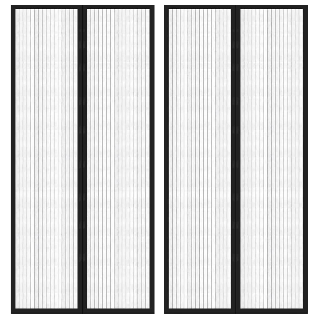 Vidaxl Insect Screen Curtains 2 pcs Magnetic 210x90 cm Black