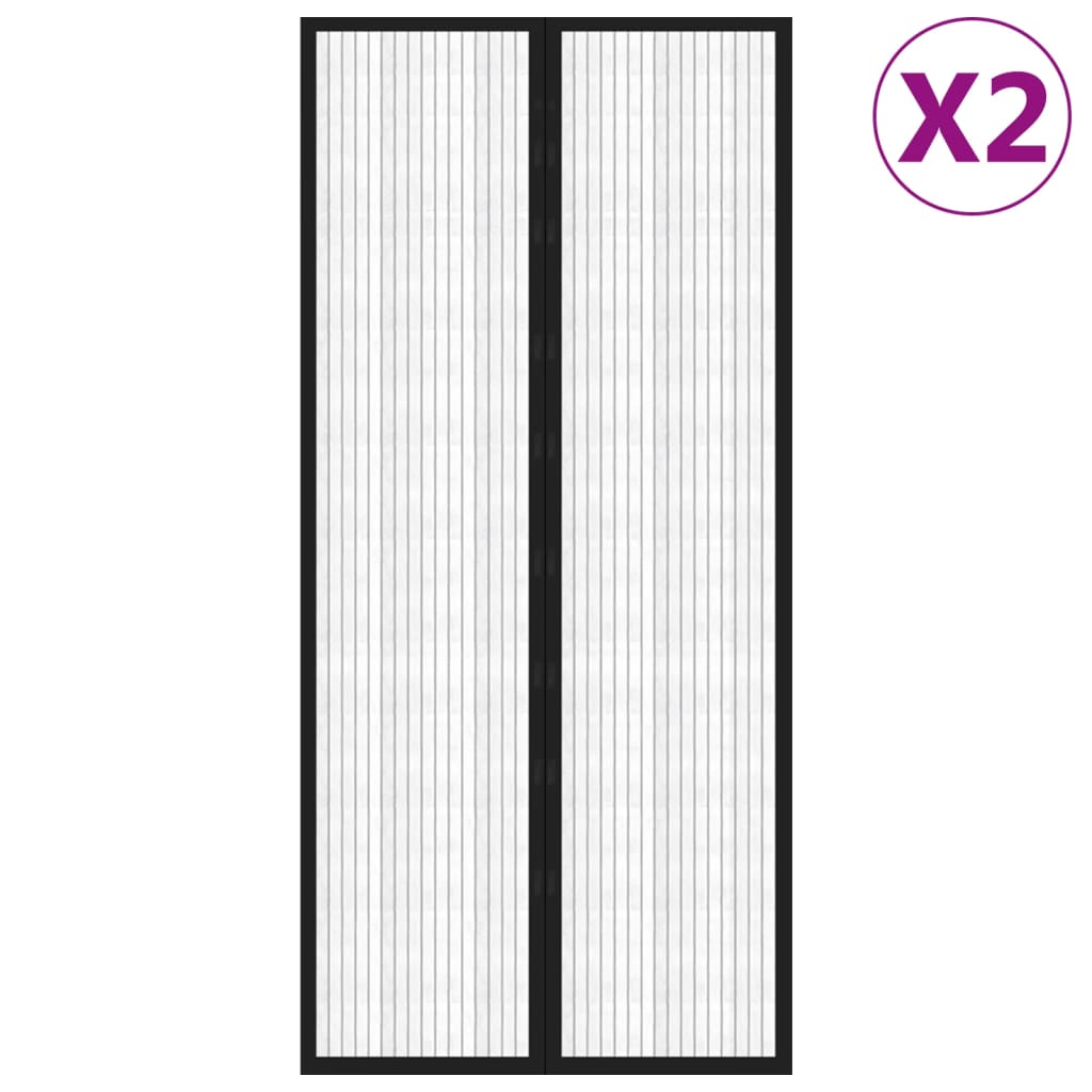 Vidaxl Insect Screen Curtains 2 pcs Magnetic 210x90 cm Black