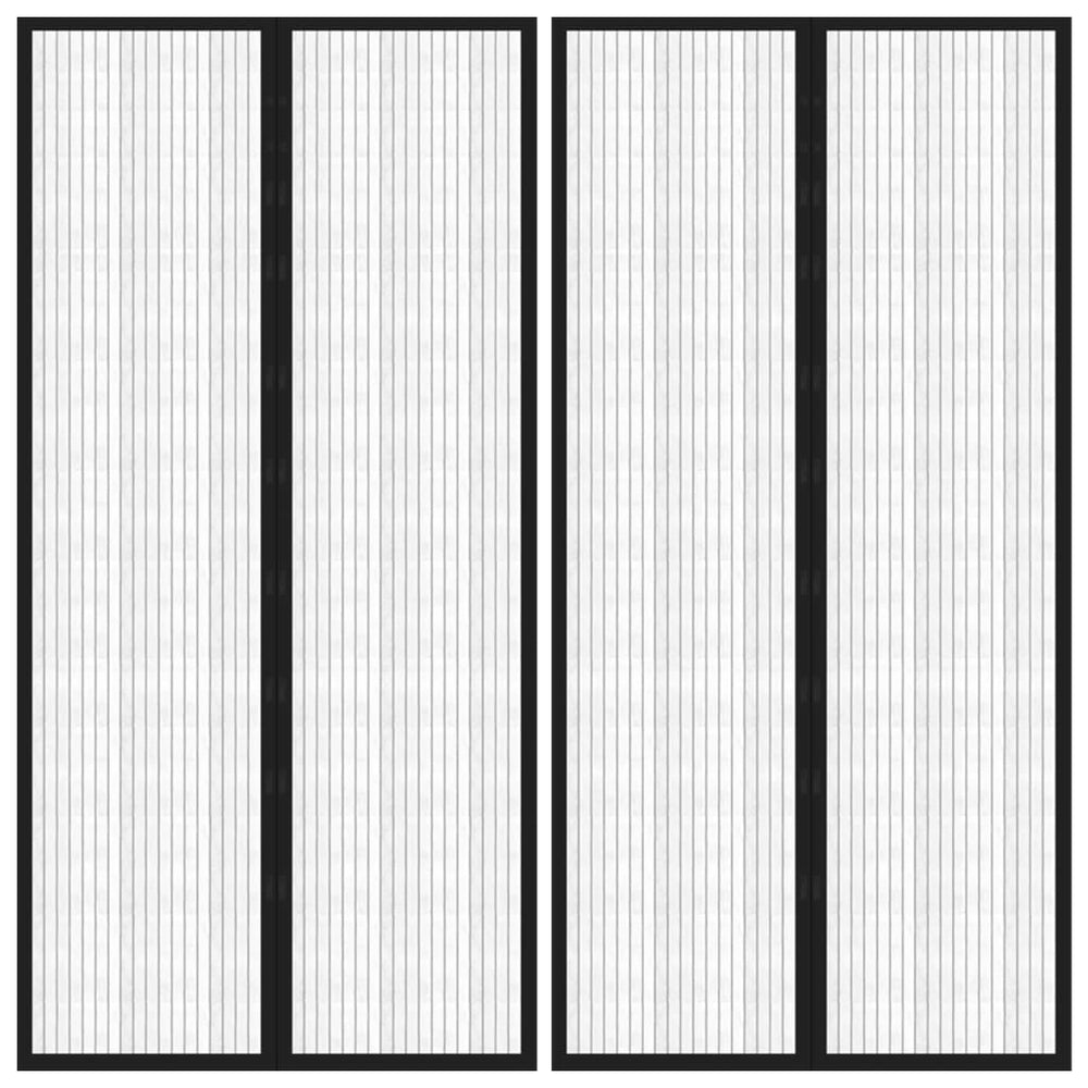 Vidaxl Insect Screen Curtains 2 pcs Magnetic 220x100 cm Black