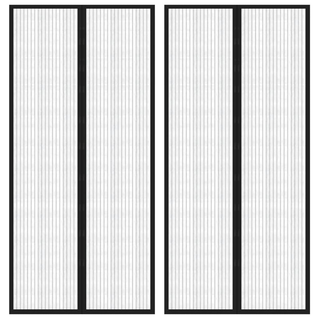 Vidaxl Insektentürvorhänge 2 PCs Magnetisch 220x110 cm schwarz