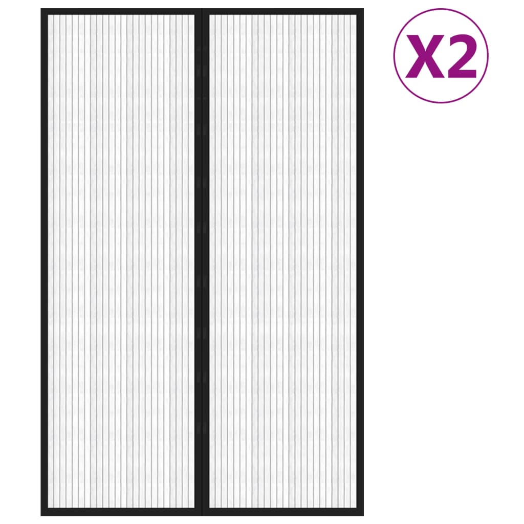 Vidaxl Insect Screen Curtains 2 pcs Magnetic 220x130 cm Black