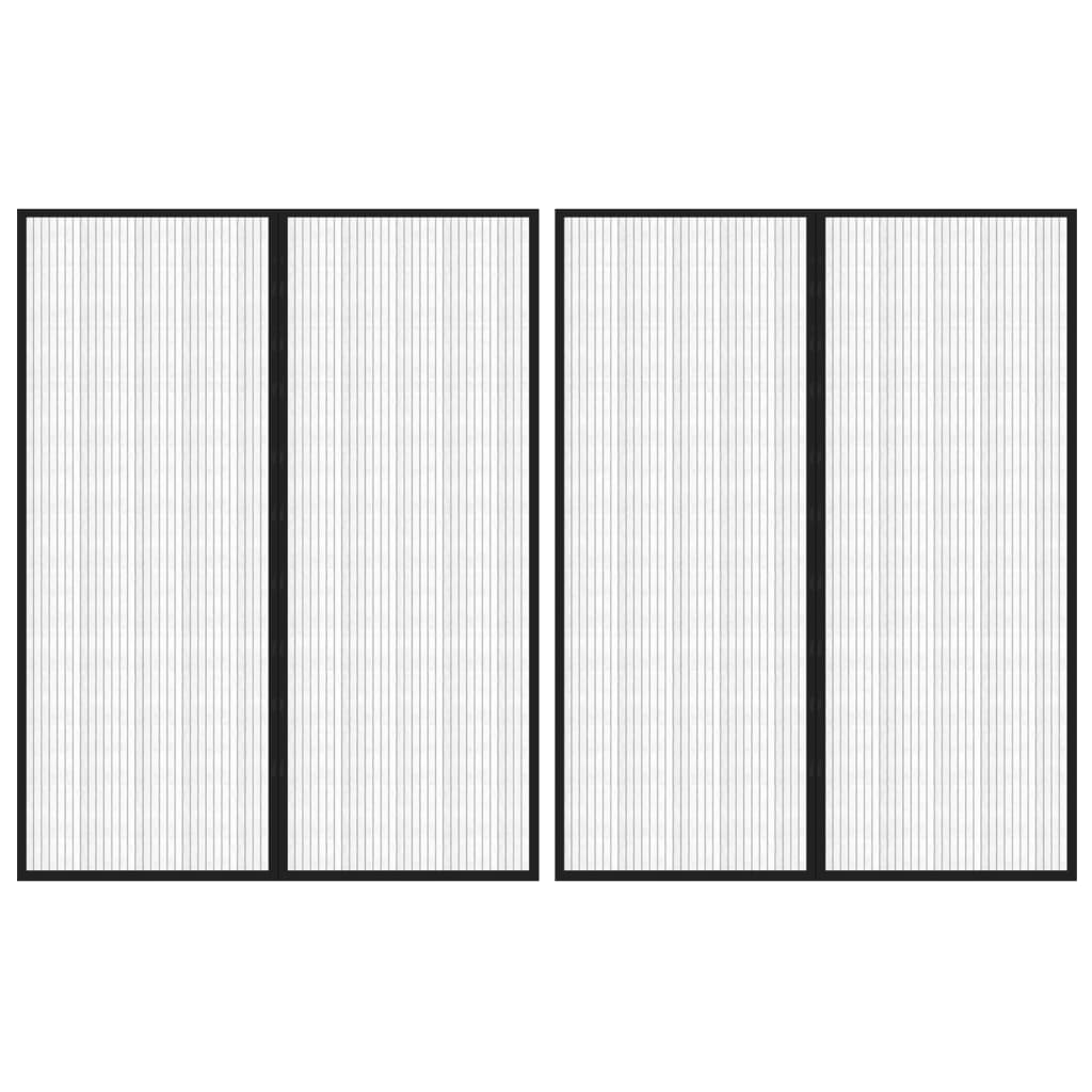 Vidaxl Insect Screen Curtains 2 pcs Magnetic 230x160 cm Black