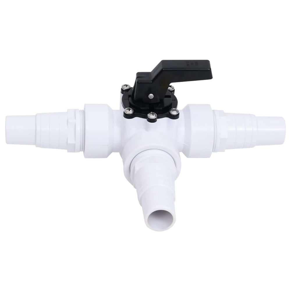 Vidaxl 3-Way Pool Ball Valve White and Black