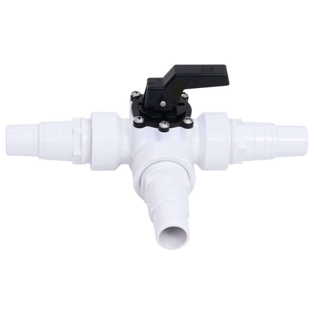 Vidaxl 3-Way Pool Ball Valve White and Black
