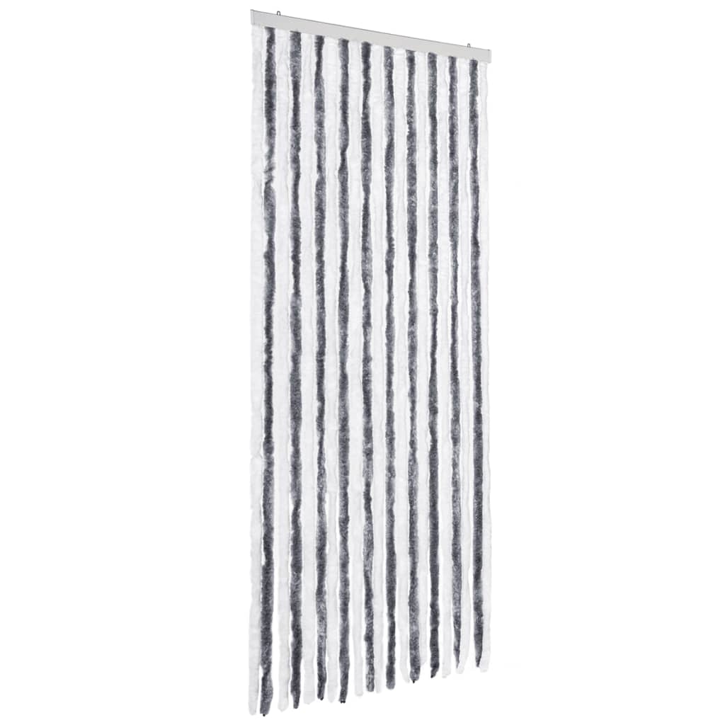 Vidaxl fly curtain 90x200 cm chenille gray and white
