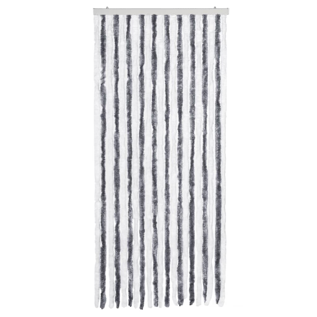 Vidaxl fly curtain 90x200 cm chenille gray and white