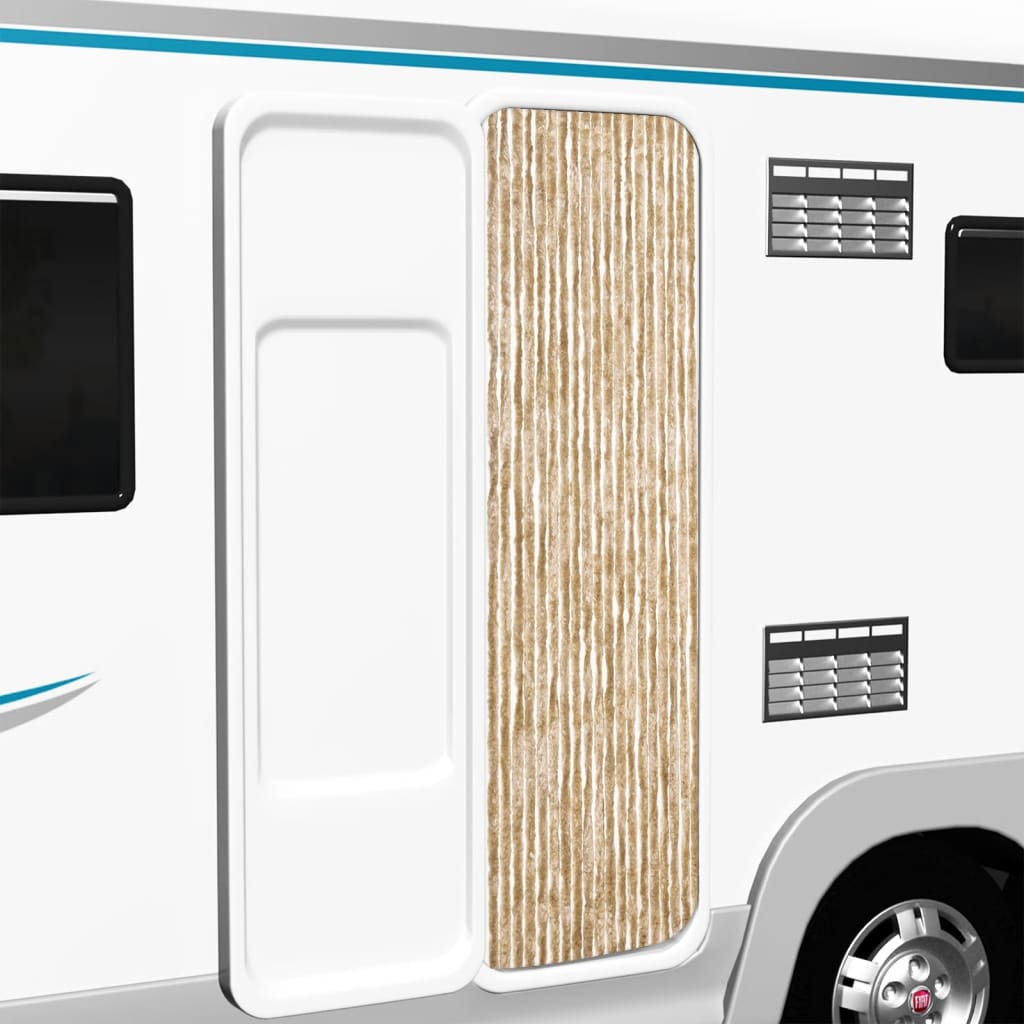 Vidaxl fly curtain 56x200 cm chenille beige