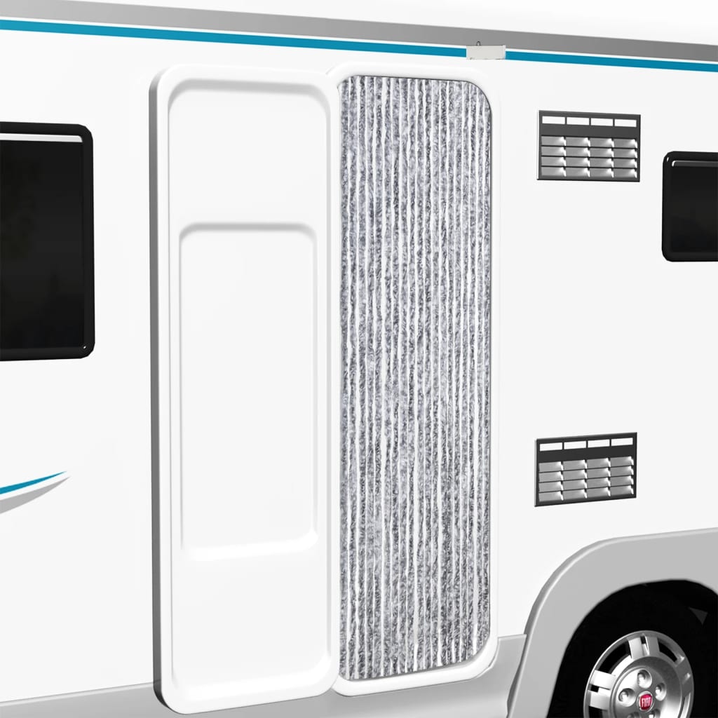 Vidaxl fly curtain 56x200 cm chenille silver-colored