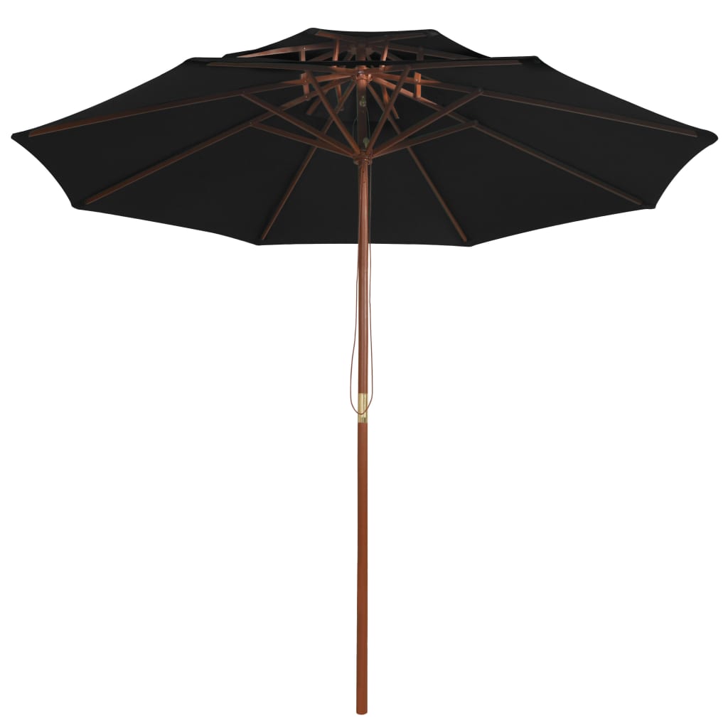Vidaxl Parasol Double Decker med trästol 270 cm svart