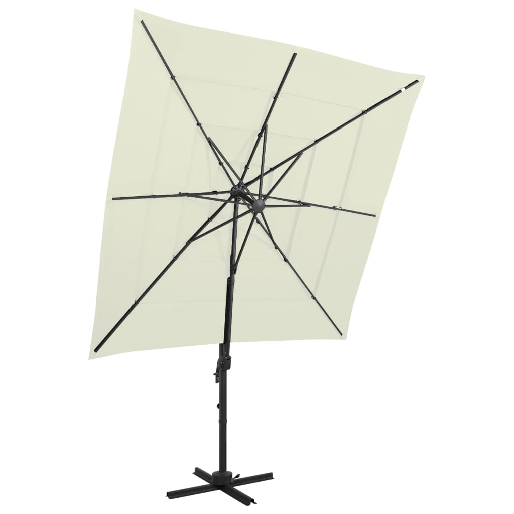 Vidaxl parasol 4-tier with aluminum pole 250x250 cm sand-colored