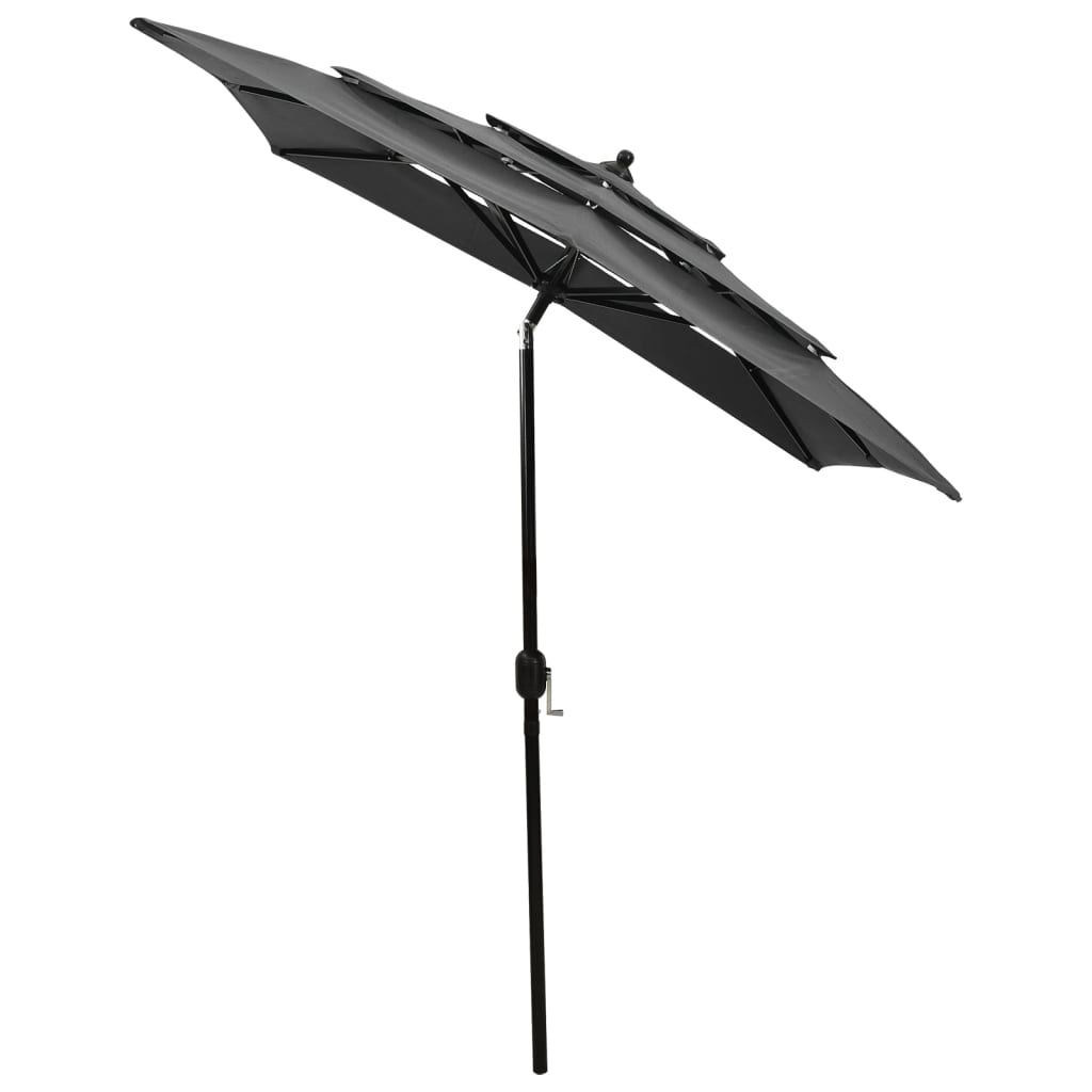 Vidaxl parasol 3-tier with aluminum pole 2x2 m anthracite-colored