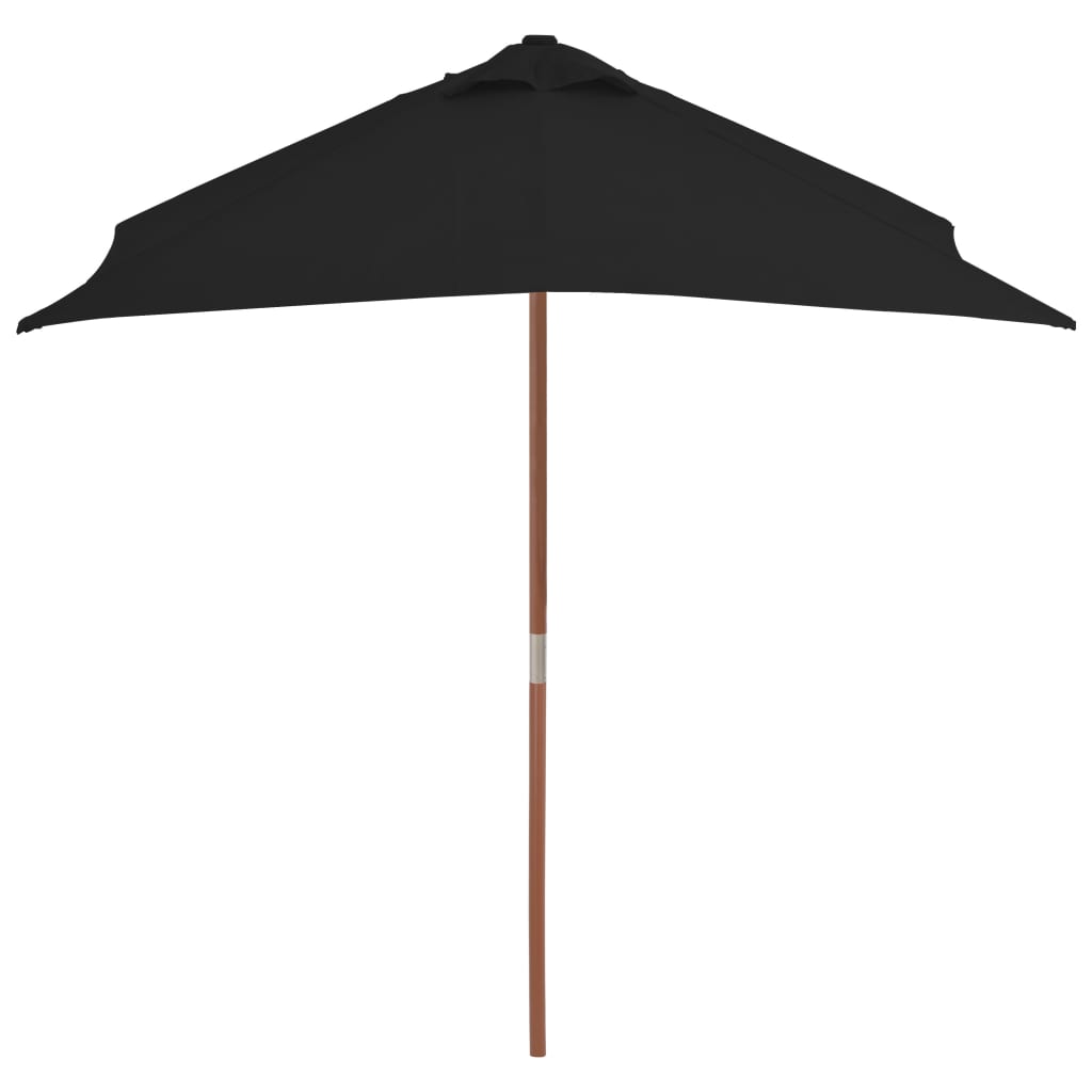 Parasol Vidaxl con poste de madera 150x200 cm negro