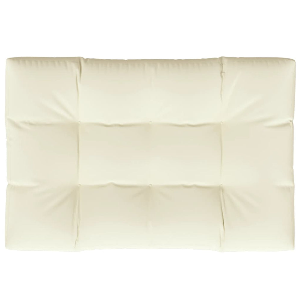 Vidaxl palletkussen 120x80x12 cm stof crèmekleurig