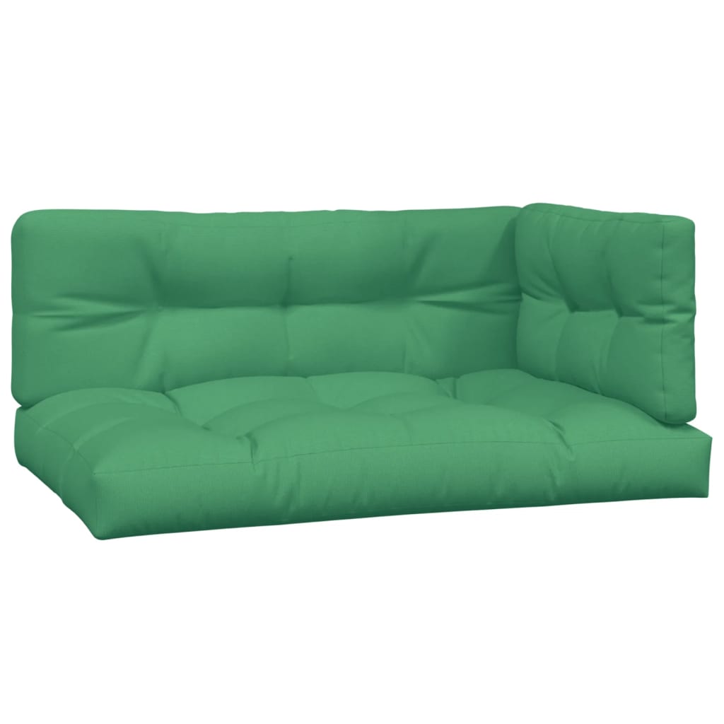 Coussins de palette vidaxl 3 st tissu vert