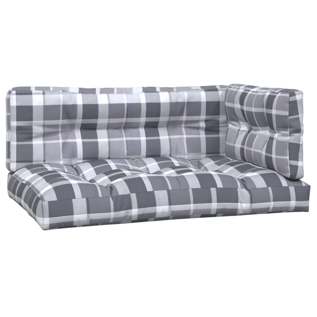 Vidaxl pallet cushions 3 pcs fabric diamond pattern gray