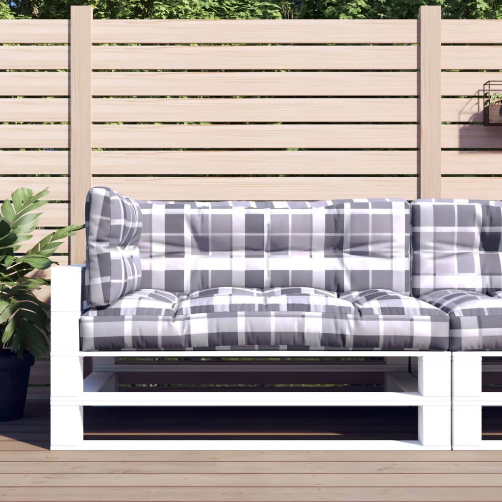 Vidaxl pallet cushions 3 pcs fabric diamond pattern gray