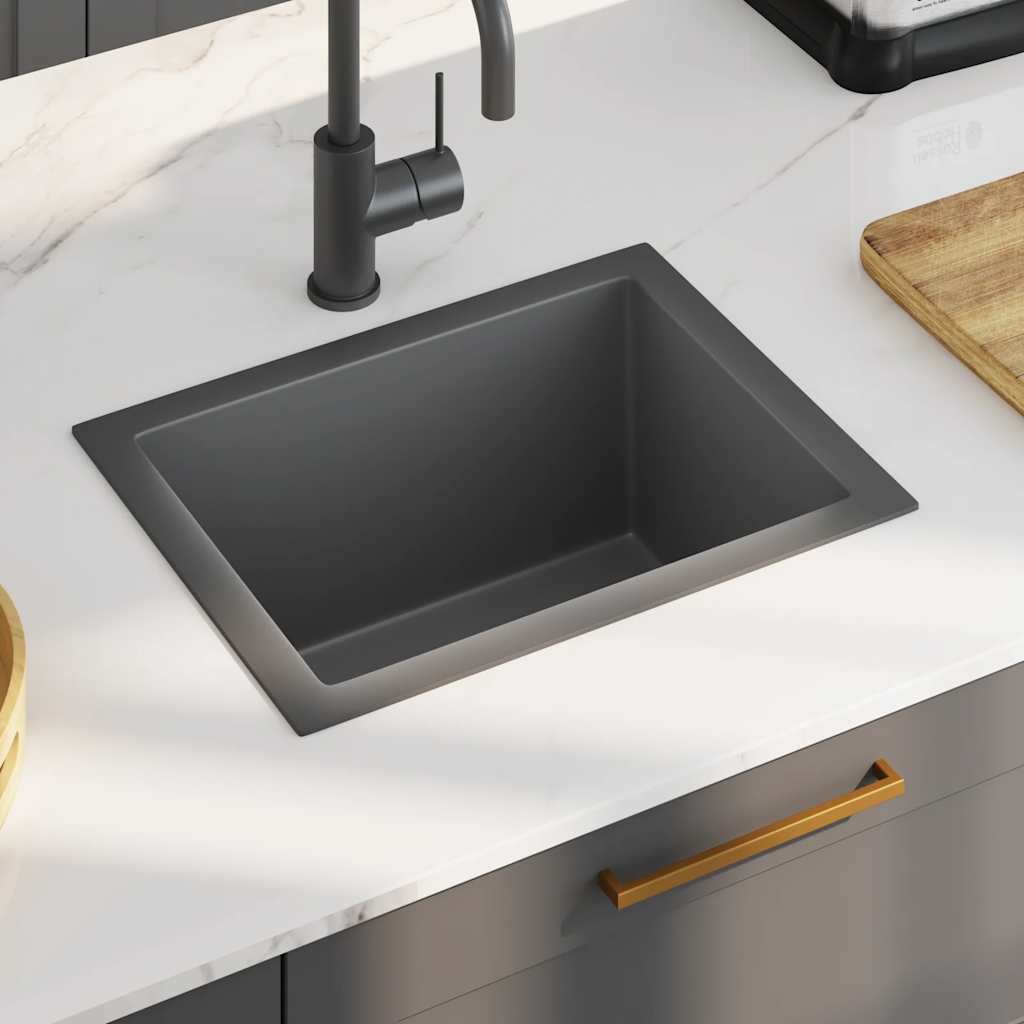 Vidaxl sink handmade stainless steel black