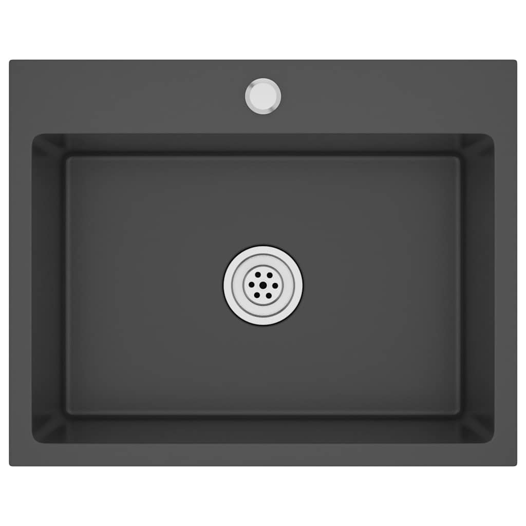 Bidaxl handfat handgjorda rostfritt stål svart