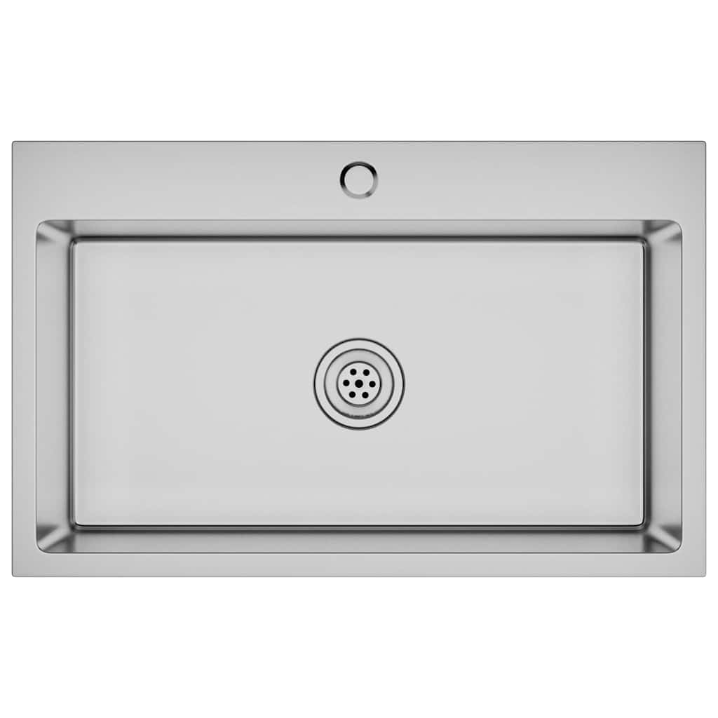 Vidaxl Sink Håndlaget rustfritt stål
