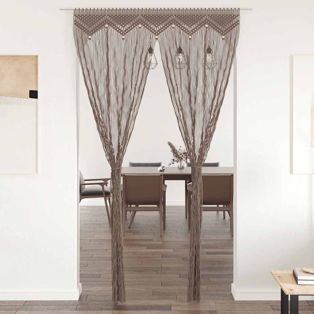 Vidaxl Vorhang Macramé 140x240 cm Baumwolltaupe