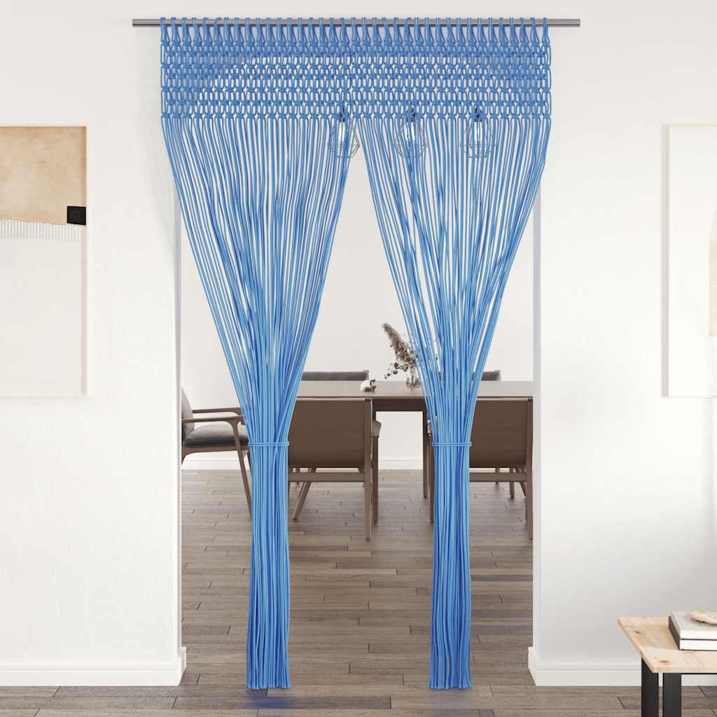 Vidaxl gordijn macramé 140x240 cm katoen blauw