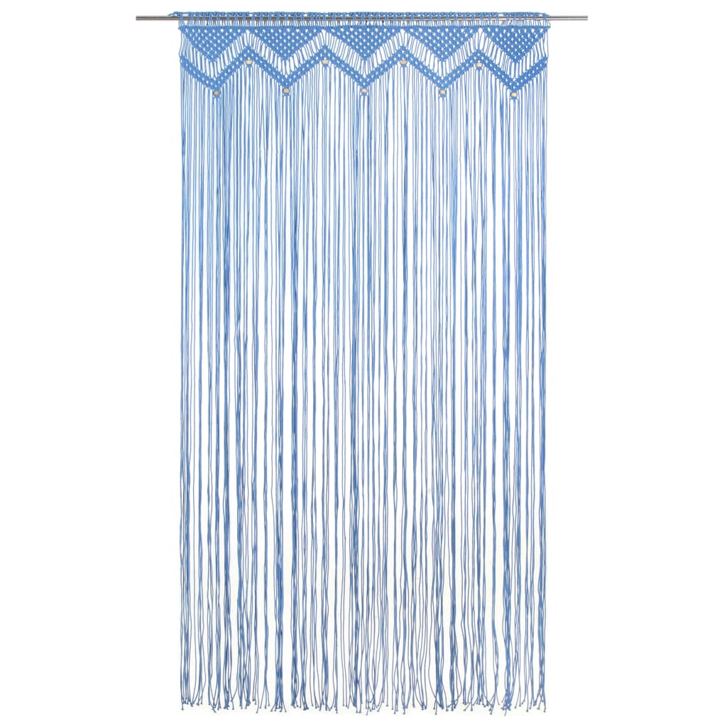 Vidaxl curtain macrame 140x240 cm cotton blue