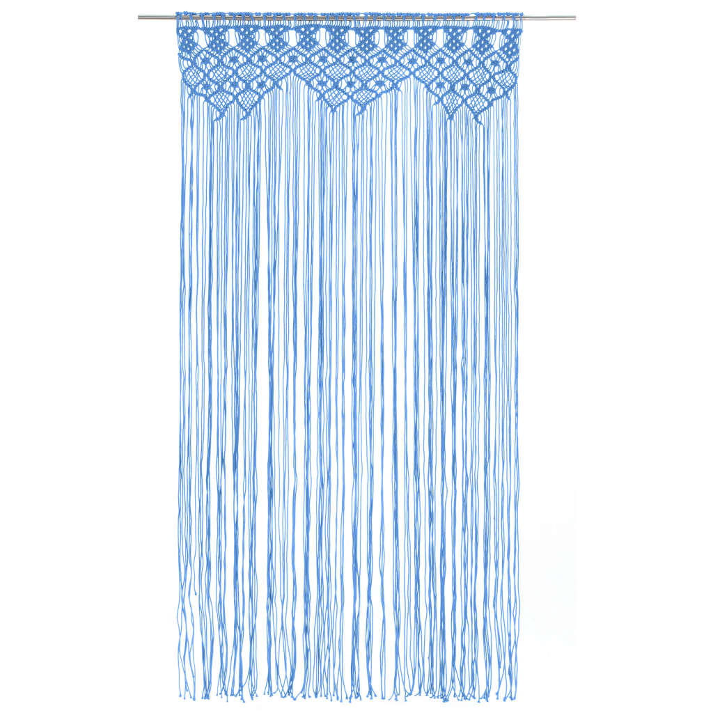 Vidaxl curtain macrame 140x240 cm cotton blue