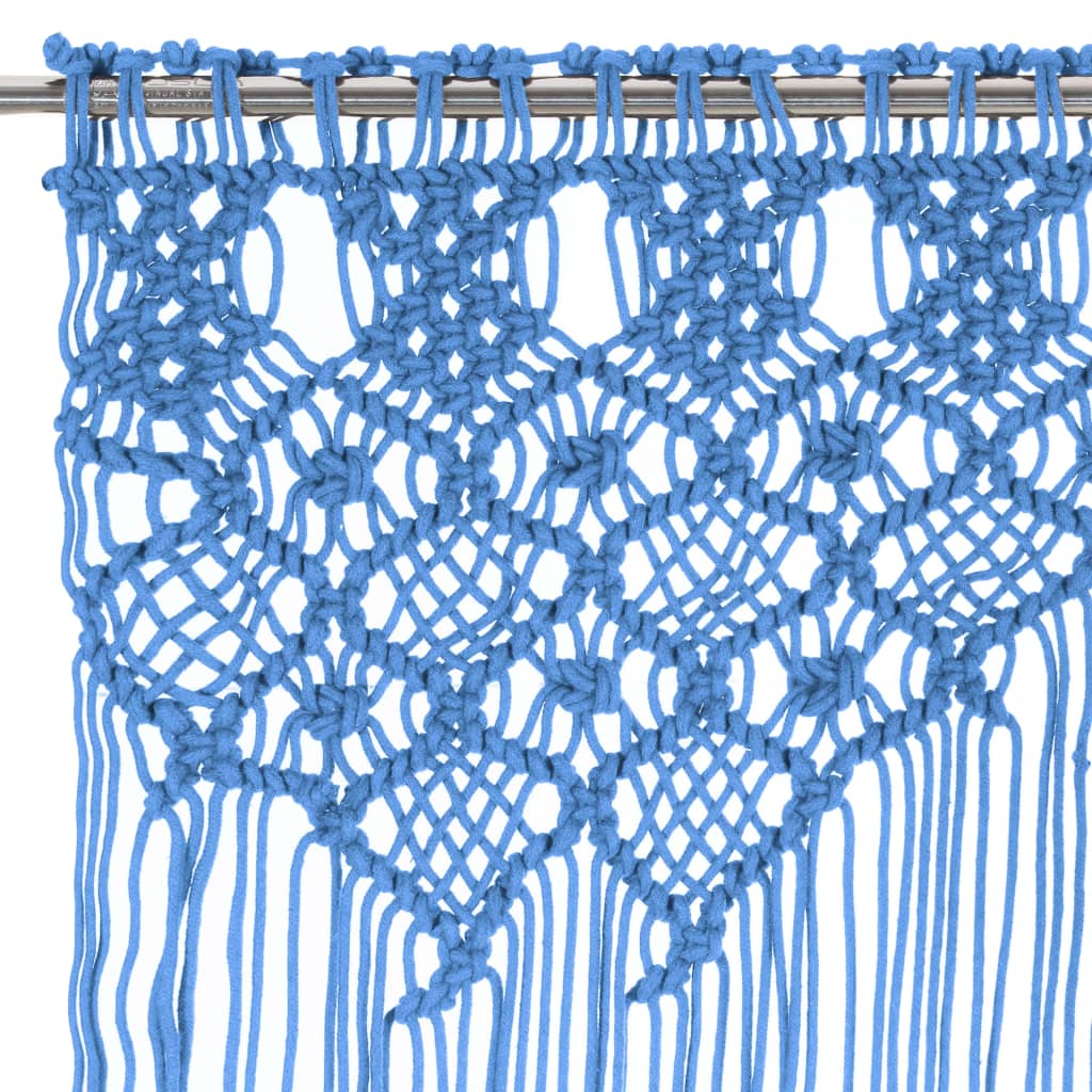 Vidaxl curtain macrame 140x240 cm cotton blue