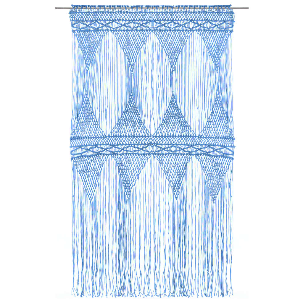Vidaxl curtain macrame 140x240 cm cotton blue
