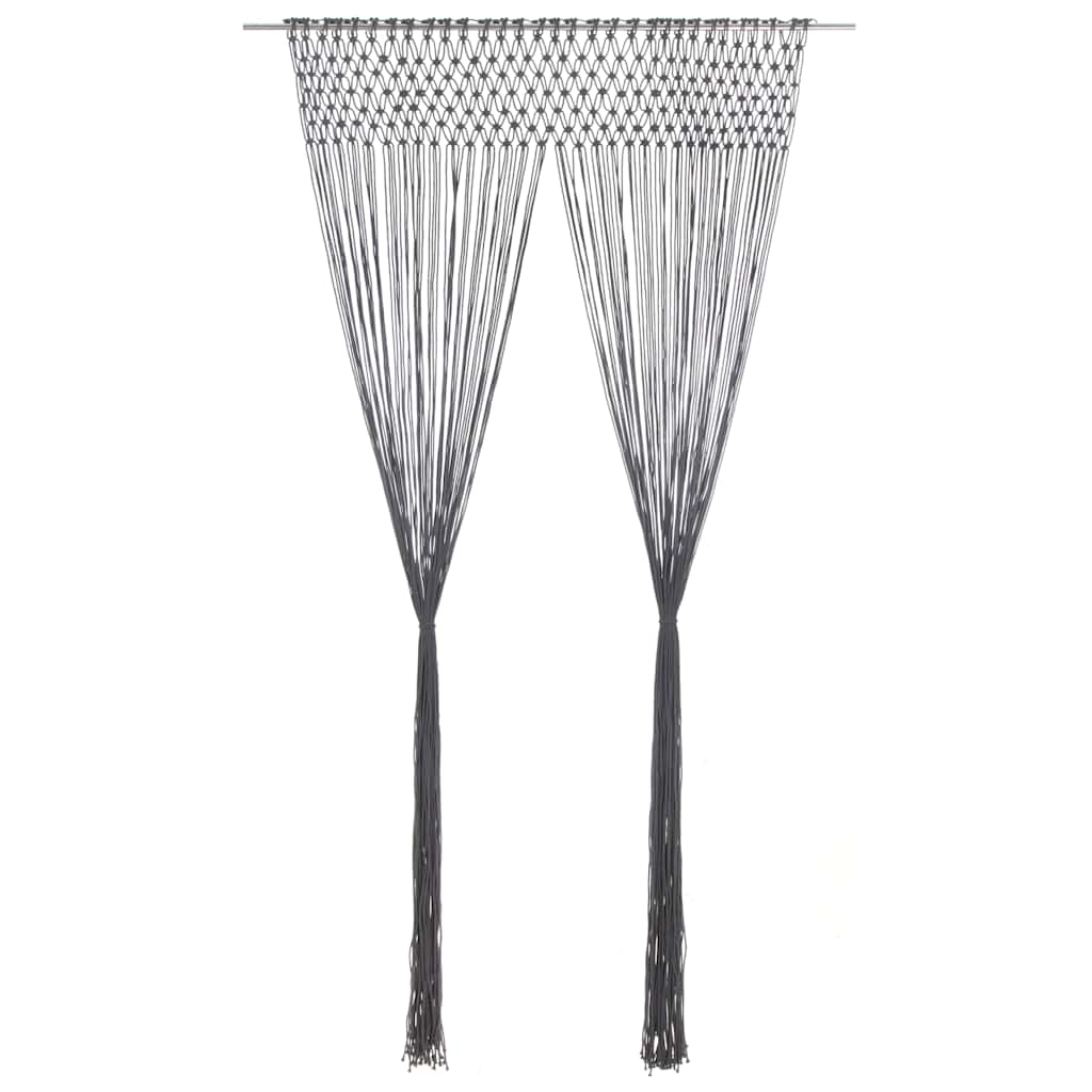 Vidaxl gordijn macramé 140x240 cm katoen antraciet