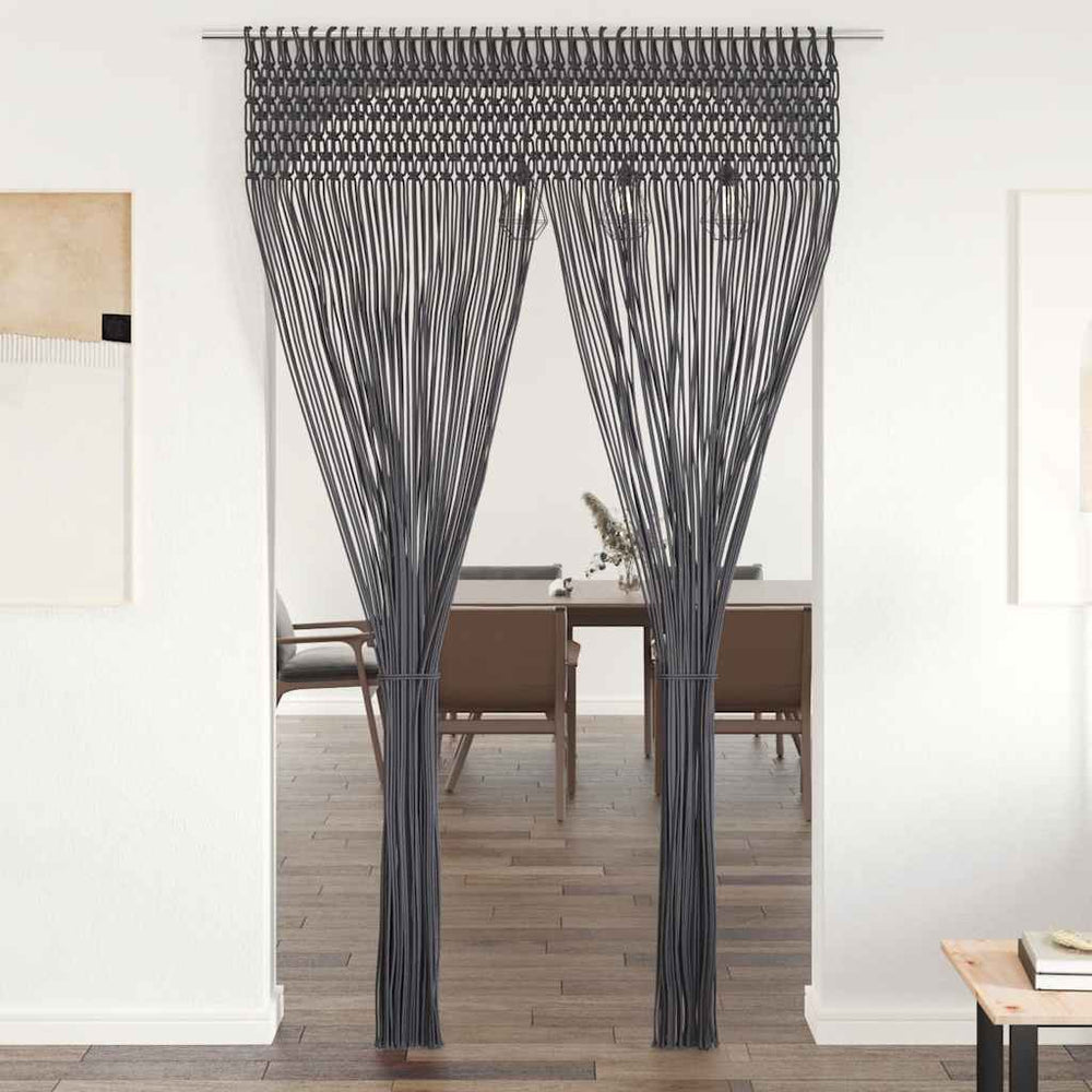 Vidaxl gordijn macramé 140x240 cm katoen antraciet