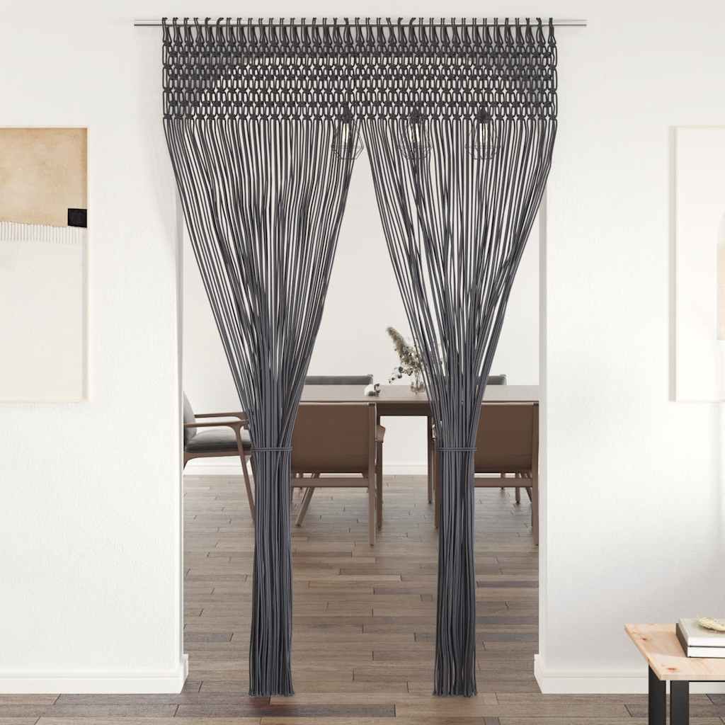 Vidaxl gordijn macramé 140x240 cm katoen antraciet