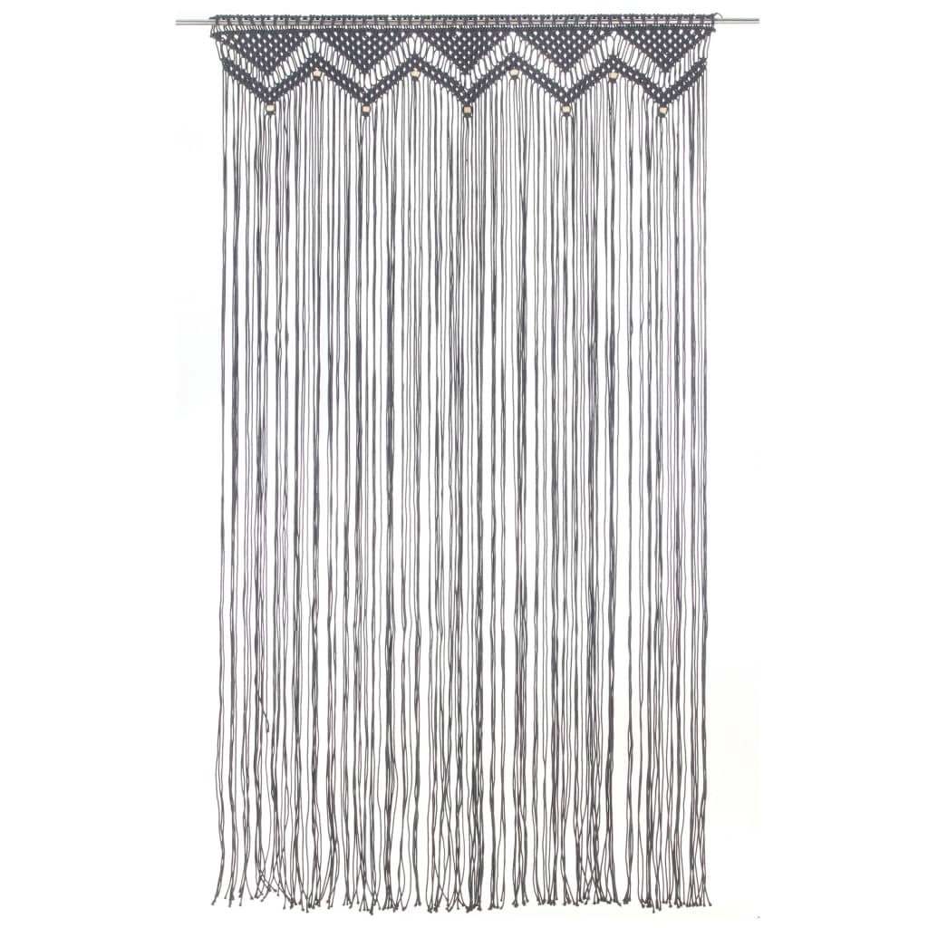 Vidaxl curtain macrame 140x240 cm cotton anthracite