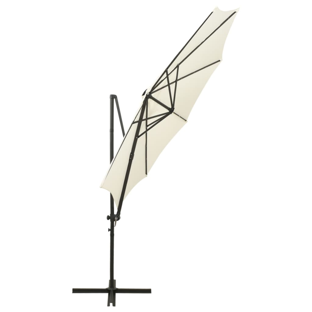 Vidaxl-schwimmendes Parasol mit Stangen und LED-Beleuchtung 300 cm sandfarben