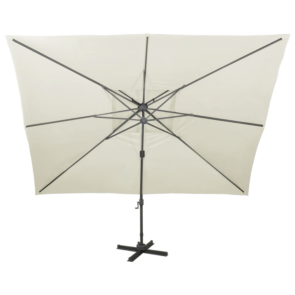 Vidaxx floating parasol with double roof 400x300 cm sand-colored