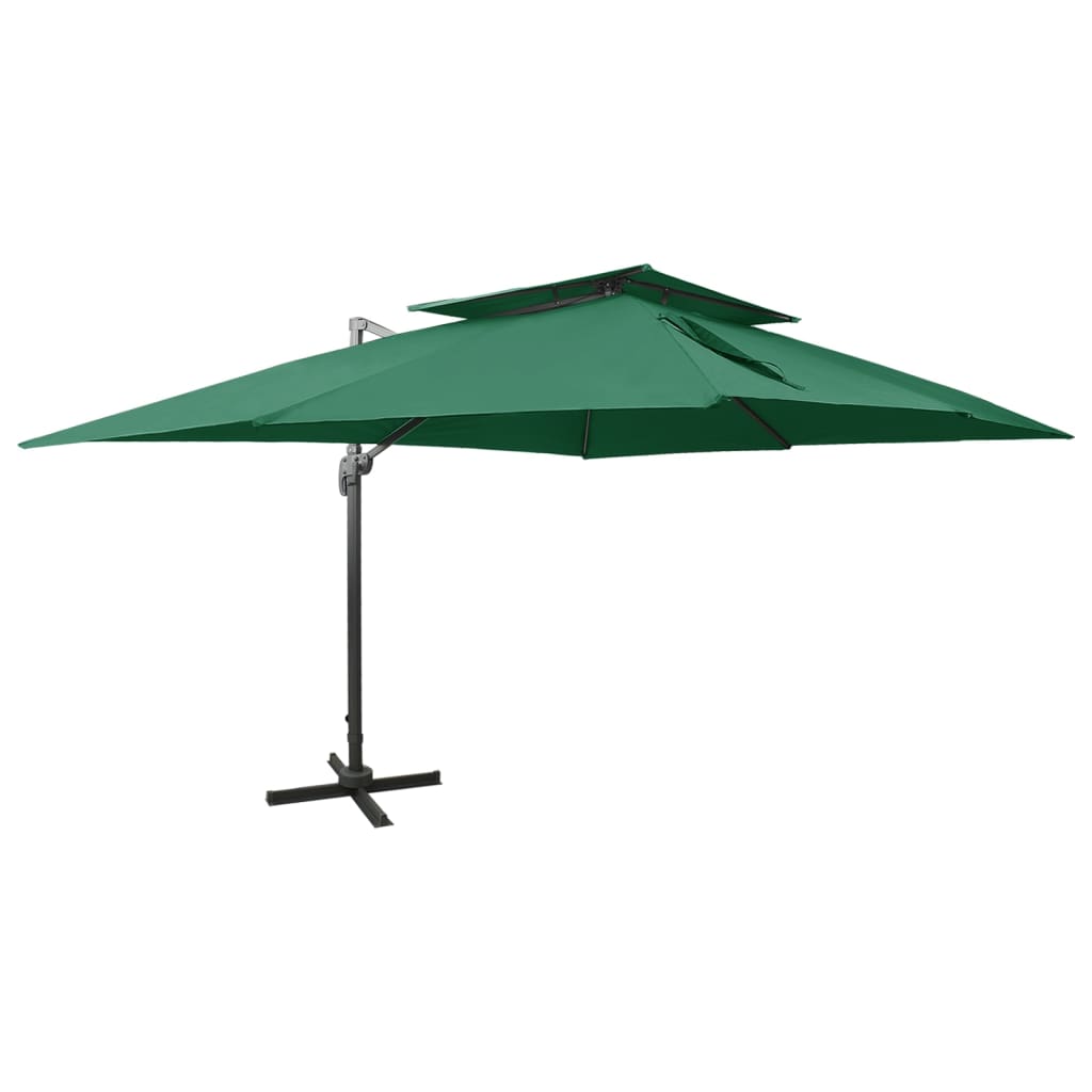 Parasol flutuante de vidaxl com teto duplo 400x300 cm verde