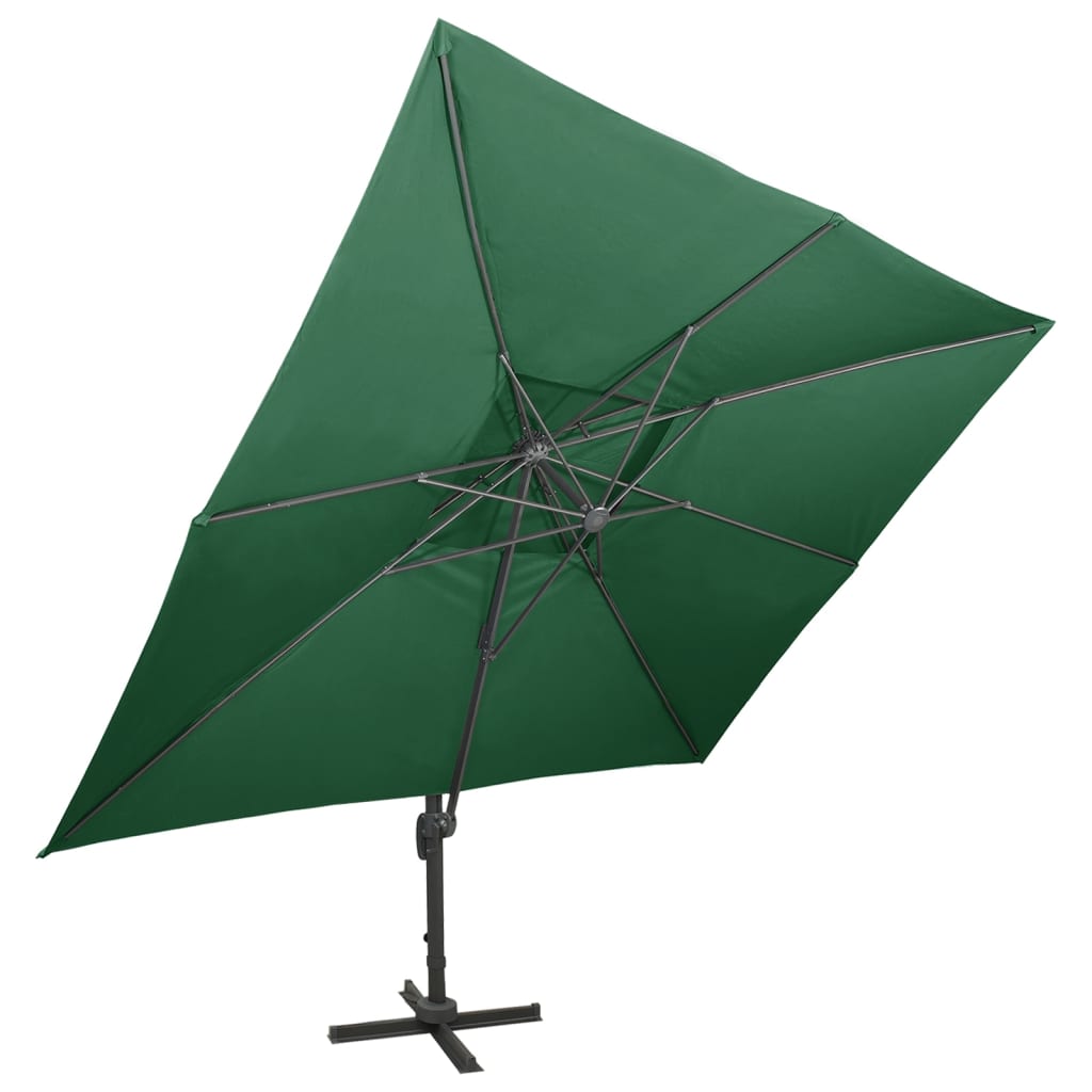 Parasol flutuante de vidaxl com teto duplo 400x300 cm verde