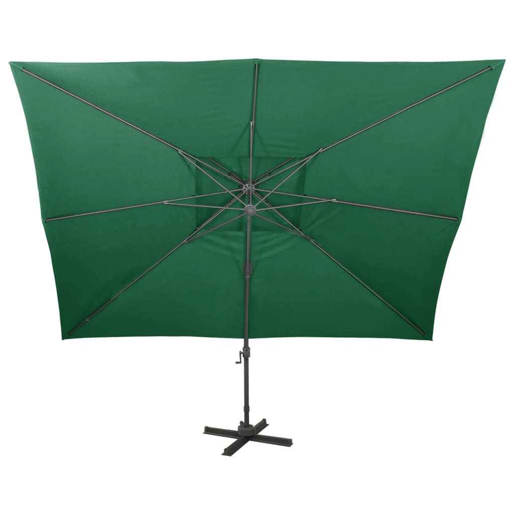Parasol flutuante de vidaxl com teto duplo 400x300 cm verde