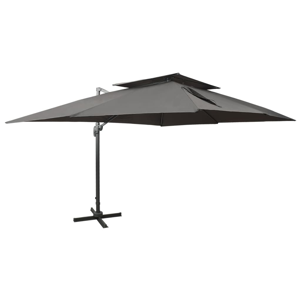 Vidaxx floating parasol with double roof 400x300 cm anthracite
