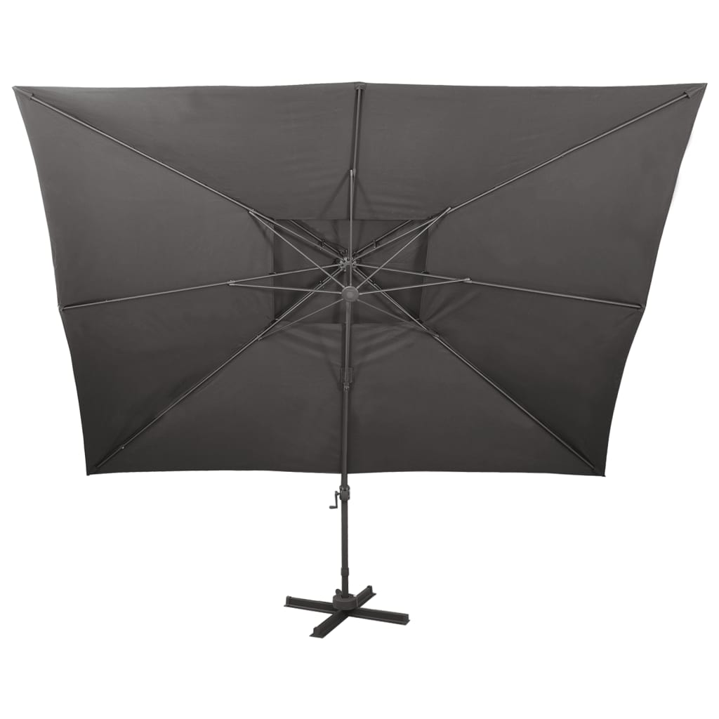 Vidaxx floating parasol with double roof 400x300 cm anthracite
