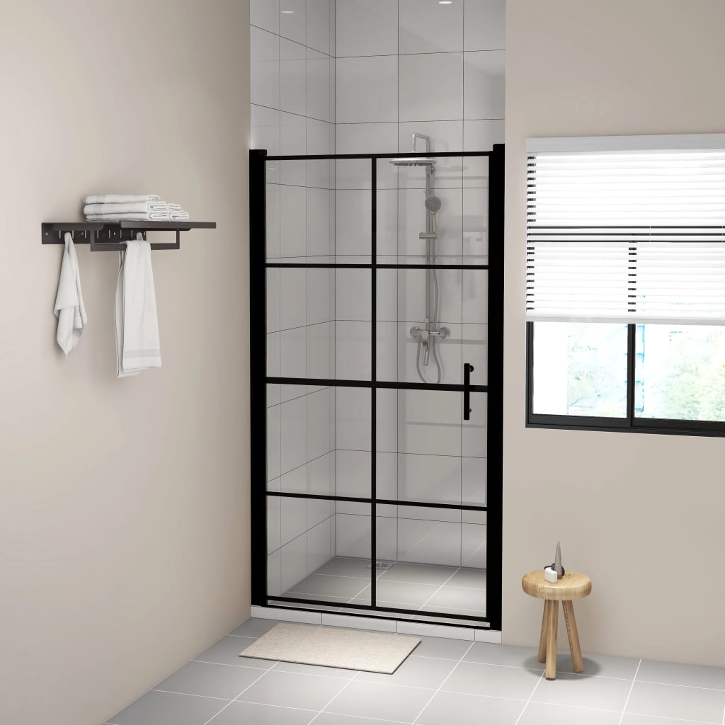 Vidaxl shower door 100x178 cm tempered glass black