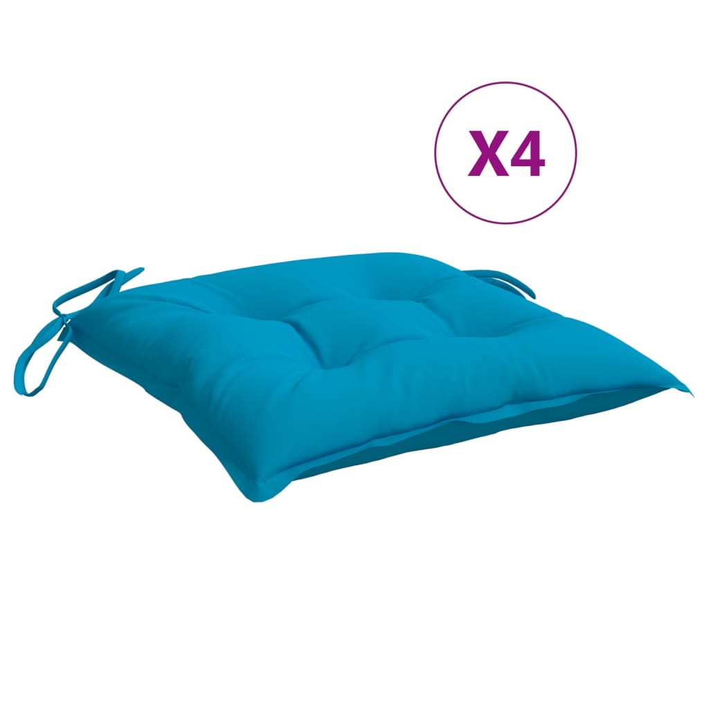 Almofadas de cadeira vidaxl 4 pcs 40x40x7 cm Oxford Fabric azul claro