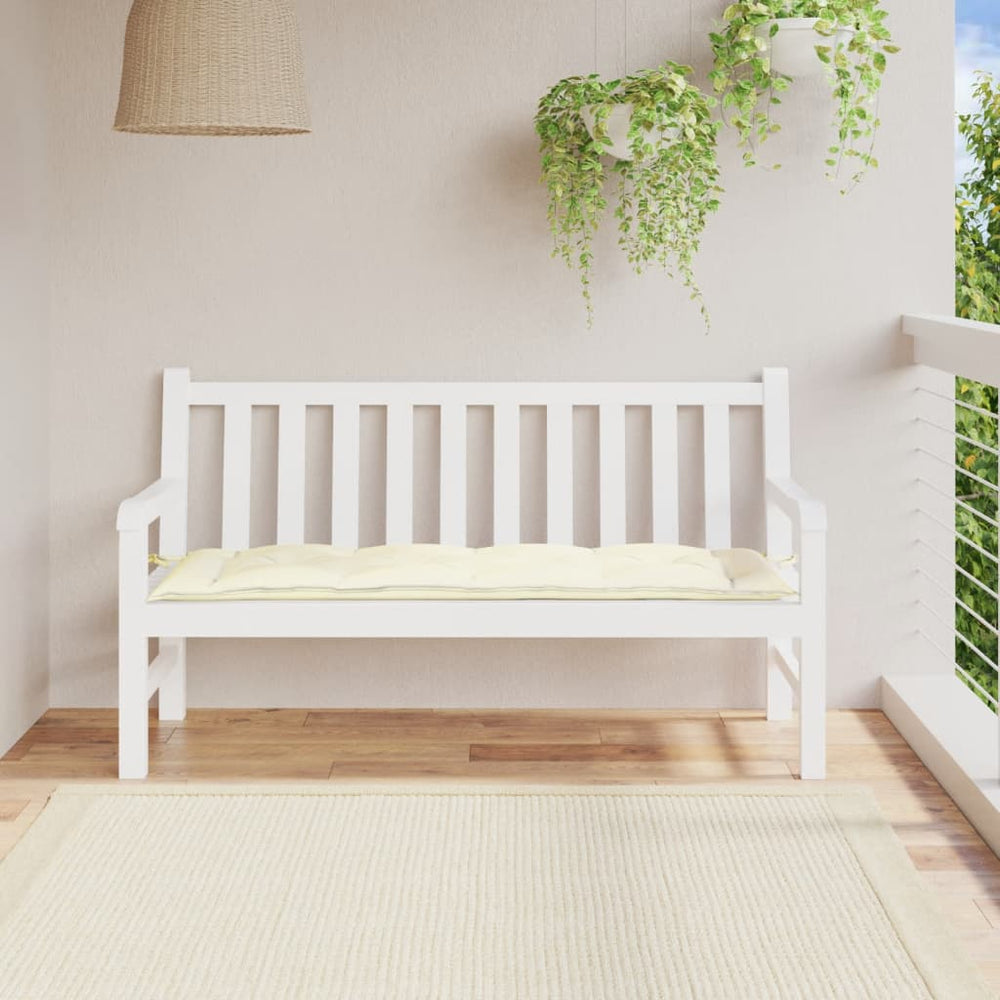 Vidaxl garden bench cushion 150x50x7 cm oxford fabric cream white