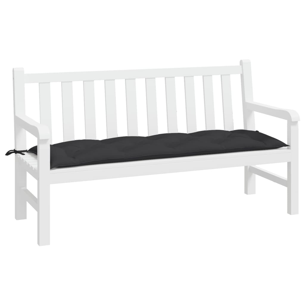 Vidaxl Garden Bench Cushion 150x50x7 cm tessuto oxford nero
