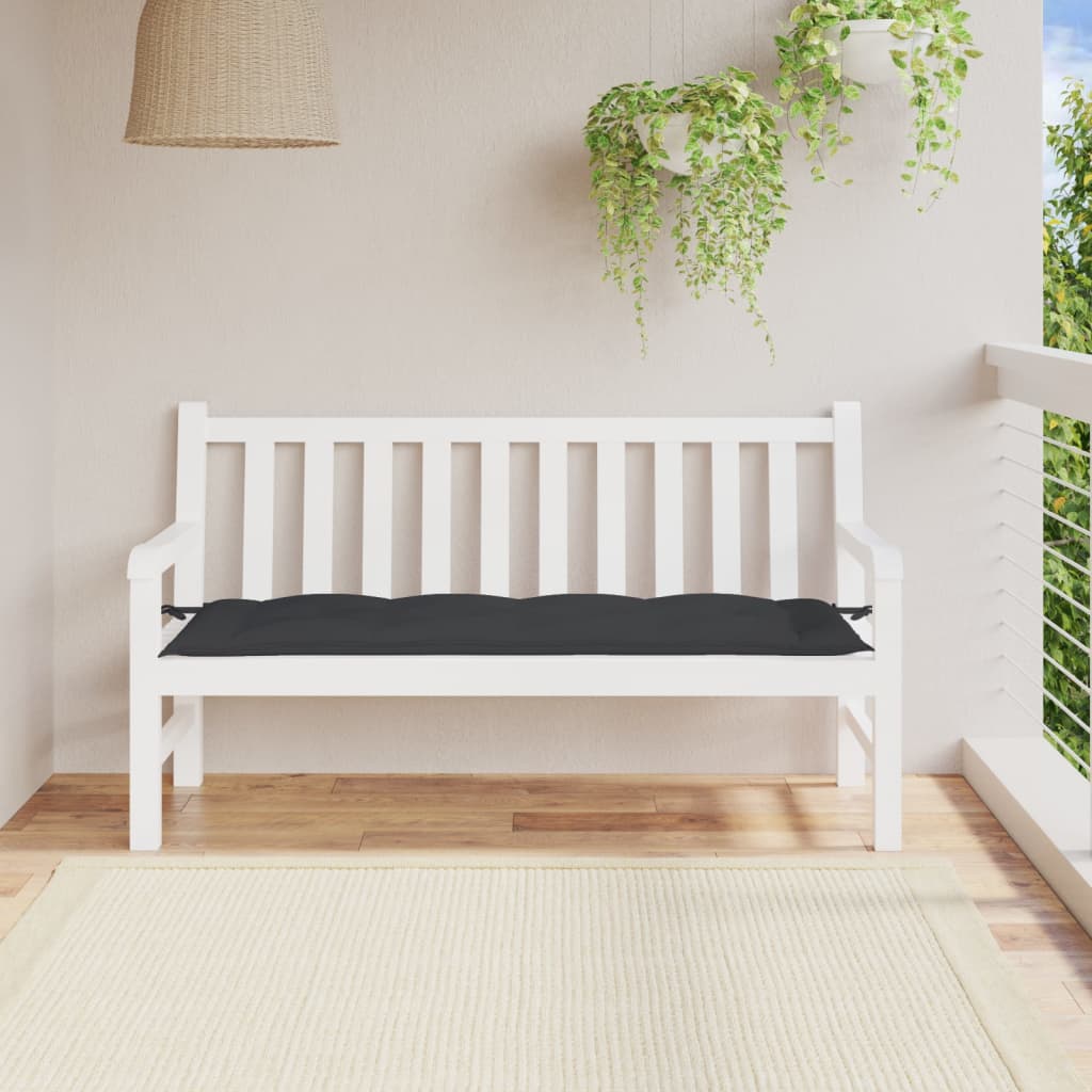 Vidaxl Garden Bench Cushion 150x50x7 cm tessuto oxford nero