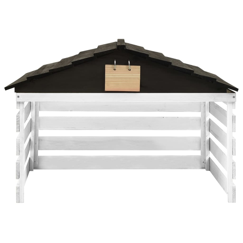 Vidaxl lawn mower canopy 78x74x54 cm pine wood black and white
