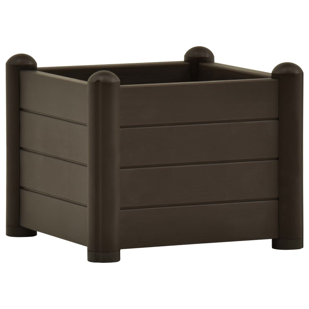 Vidaxl raised planter 43x43x35 cm pp mocha